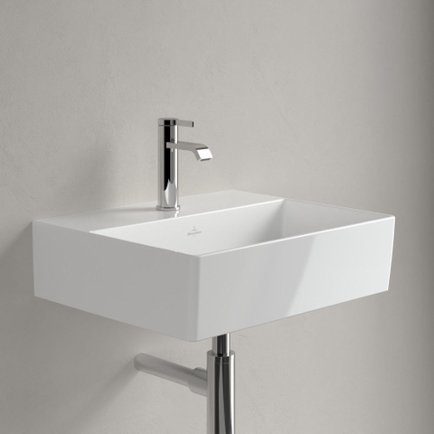 Villeroy & Boch memento 2.0 wastafel onderzijde - geslepen - 50x42cm - zonder overloop - 1 kraangat CeramicPlus - White Alpine (glans wit) SW358414
