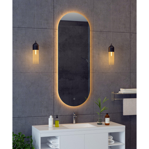 H&R Badmeubelen Oval 2.0 spiegel 40x100cm dimbaar LED met verwarming SW997256