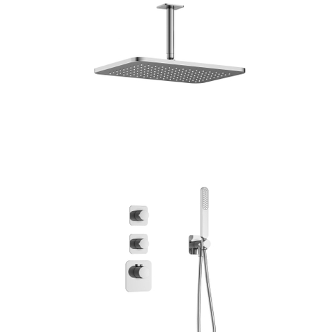 Hotbath Gal IBS40 regendoucheset inbouw - 2 functies - 15cm plafondarm - 27cm rechthoekige hoofddouche - chroom SW656352