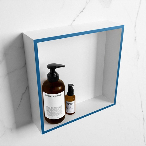 Mondiaz Easy nis 29.5x29.5x8cm voor Inbouw/opbouw 1 open vak Solid surface Talc/Jeans SW643621