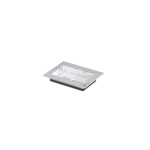 INK Post wastafel - 60x45x1cm - 1 wasbak - 1 kraangat - keramiek Statuario glans SW693173