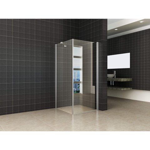 Wiesbaden Salone Cabine - met 1 draaideur - 90x90x200cm - 8mm - nano helder glas - chroom SW10424