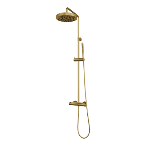 BRAUER Stripe Douche de tête thermostatique à poser - SET 01 - Douche de tête 25cm - Douchette à main avec barre - Flexible de douche - PVD doré brossé SW1434819