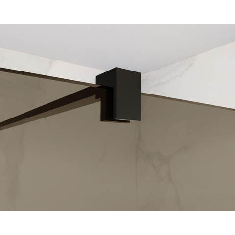 Fortifura Galeria Douche à l'italienne - 180x200cm - verre fumé - Noir mat SW876883