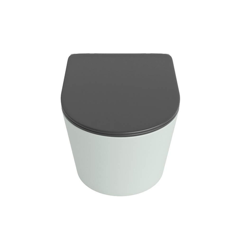Mondiaz LAVIE WC suspendu – sans bride – 36 x 53 cm – avec abattant softclose – Greey (vert clair/gris), abattant Dark grey (gris) SW1208601