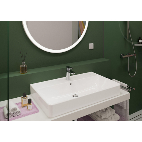Hansgrohe Xanuia Q Wastafel/Fontein - 80x48cm - opbouw - 1 kraangat - met overloop - glans wit SW1165121