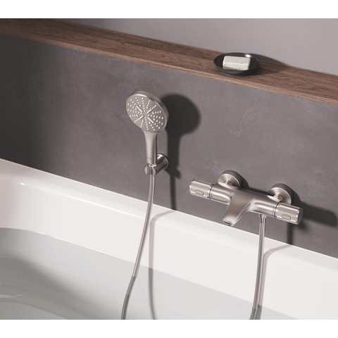 GROHE Grohtherm 1000 Performance badthermostaat - met koppelingen - supersteel (rvs) SW1477579