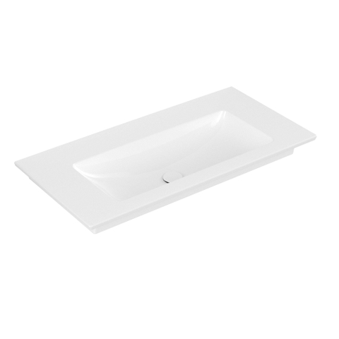 Villeroy & Boch venticello meubelwastafel - 100x50cm - zonder kraangat - met overloop CeramicPlus - White Alpine (glans wit) 1025125