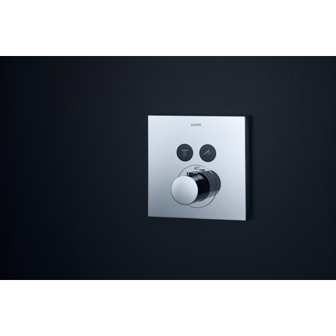 AXOR Showerselect square plaque de finition thermostatique avec robinet d'arrêt pour 2 fonctions chrome GA34498