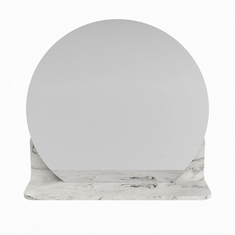 Mondiaz SPOT spiegel – Ø40 cm – met planchet – Glace (grijs marmer) SW1235633