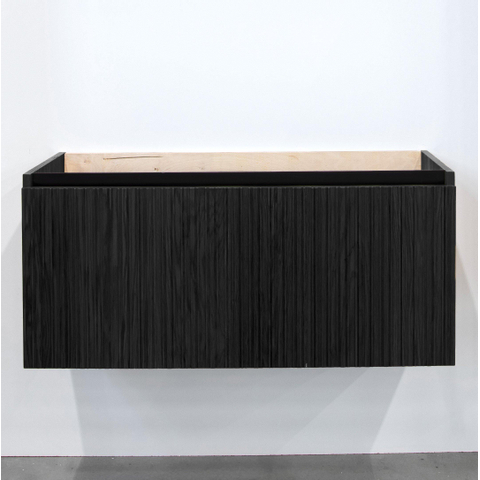 Saniclass Holz Base Meuble sous lavabo de salle de bains - 100cm - 1 tiroir - sans poignée - brun noir SW773957