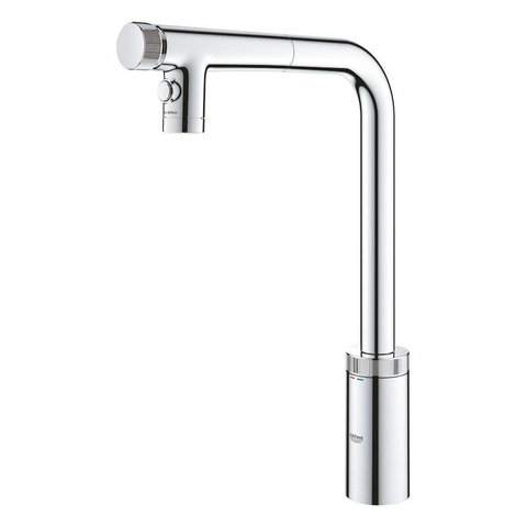 Grohe Minta SmartControl Keukenkraan - L-uitloop - uittrekbare dual spray - chroom SW960309