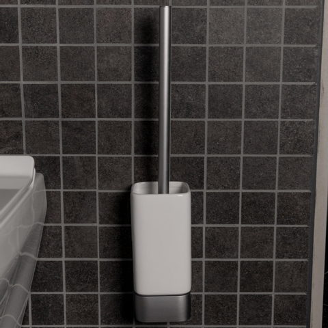 Haceka Aline Garniture de balai de WC Aluminium Brossé Gris SW213393