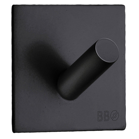 Smedbo Beslagsboden Handdoekhouder - 4.5x4.5x3.2cm - zelfklevend - RVS Mat Zwart SW11014
