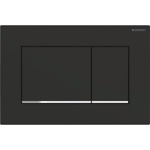 Geberit Sigma20 plaque de commande - chasse à 2 touches - carré - chrome noir mat SW242685