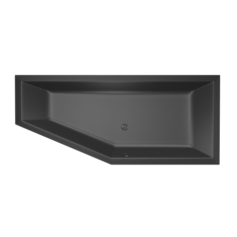 Xenz Society Baignoire d'angle - 180x80x48 - bonde Centrale - Droite - Compact - acrylique - ebony SW103204