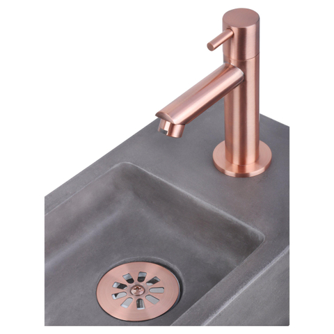 Differnz Ravo fonteinset – 38.5x18.5x9 cm – beton donker grijs – rechte koperen kraan SW705463