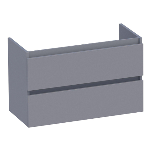BRAUER Joy meuble sous-lavabo peu profond - 80x39x50cm - 2 tiroirs softclose - sans poignées - 1 découpe pour siphon - gris mat SW1201230