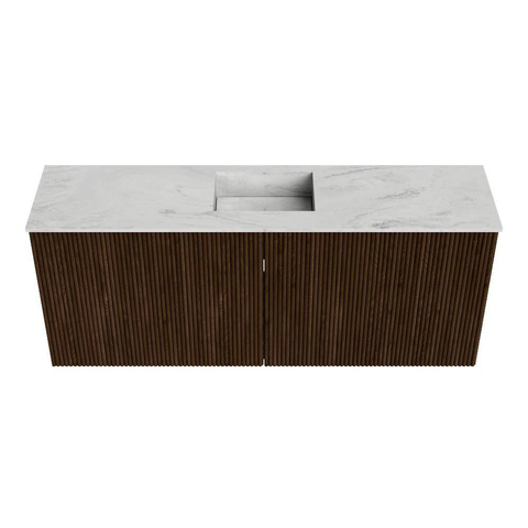 Mondiaz JOYA-DLUX Meuble de toilette 100cm - couleur Walnut - Vasque FAYE position Milieu Sans trou de robinet couleur Opalo SW1422539