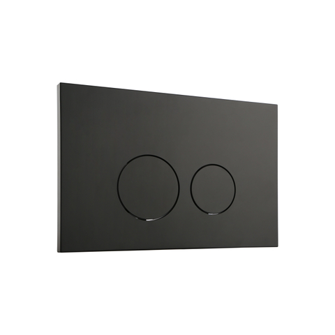 FugaFlow Metal Plaque de commande - pour réservoir Geberit UP320 - 24.4x16.2cm - dualflush - boutons ronds - métal - Noir mat SW999931