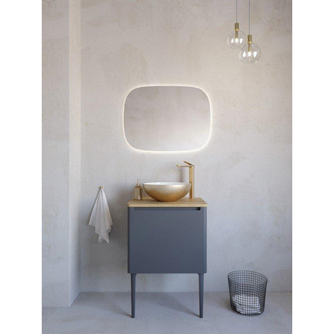 Crosswater Circus Vasque à poser - 40x40x15cm - ronde - intérieur Mat cru - extérieur Laiton brossé (or) SW670205