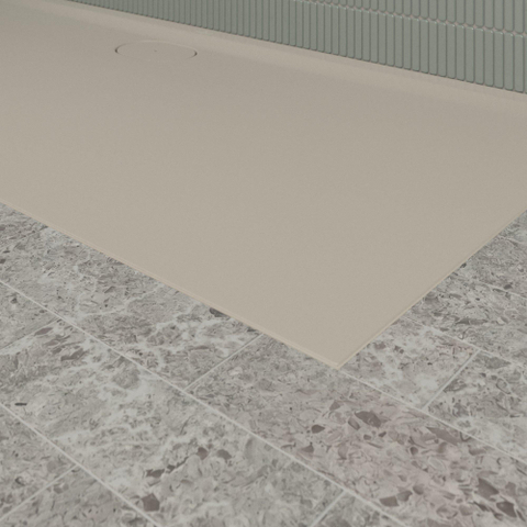 Villeroy & Boch Ecora douchebak - 180x80x3.5cm - afvoer lange zijde - almond (beige) SW1558886