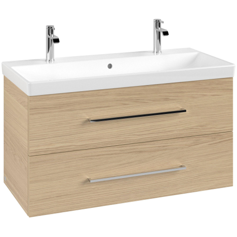 Villeroy & Boch Avento wastafelonderkast - 97.6x51.4cm - 2 lades - Nordic Oak (hout) SW479510