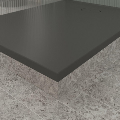 Villeroy & Boch Ecora douchebak - 120x90x3.5cm - afvoer korte zijde - anthracite (antraciet) SW1558889
