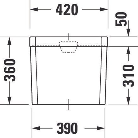 Duravit Serie 1930 Reservoir - 42x36x17cm - dualflush - inclusief Binnenwerk - wit 0293334