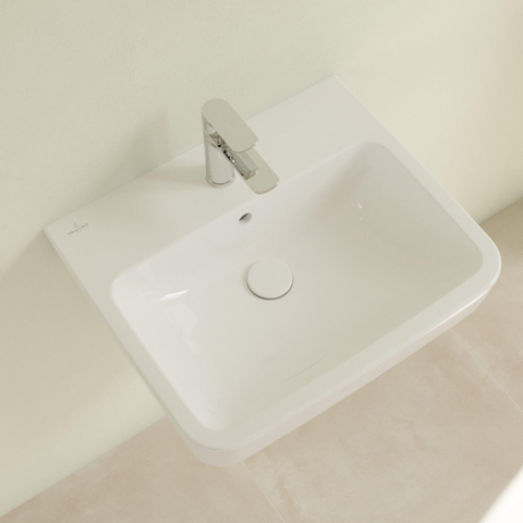 Villeroy & Boch O.novo wastafel - 55x46cm - met overloop - 1 kraangat - White Alpine (glans wit) SW448415