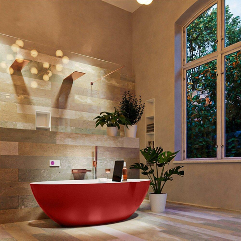 MONDIAZ FLOAT Baignoire autoportante - 170x80cm - Fire/talc SW491503