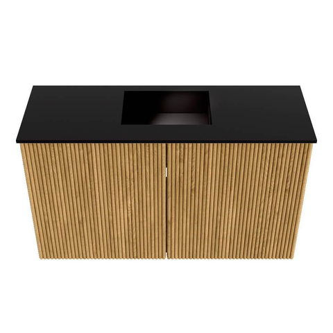 Mondiaz JOYA 70cm meuble pour WC - couleur Chêne - Lavabo FAYE position Milieu 1 trou de robinet couleur Urban. SW1421188