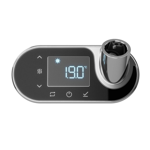 Plieger nexus thermostat ovale 14x6,6x6cm ecodesign chrome/noir SW796456