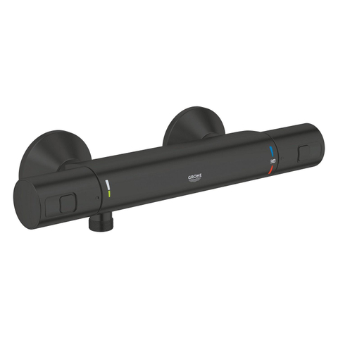 Grohe Precision Start Douchekraan - thermostatisch - zonder omstel - koppelingen - HOH=15cm - matte black (mat zwart) SW924682