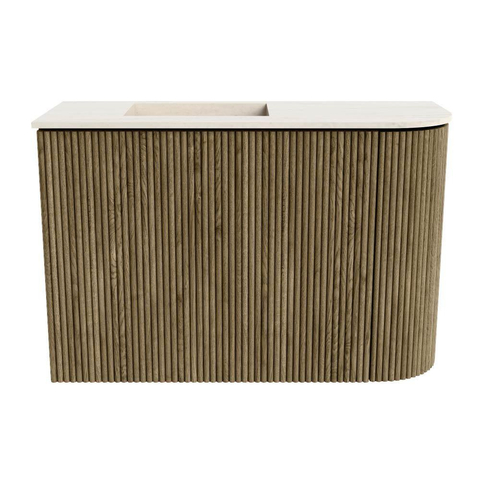 Mondiaz JOYA-DLUX Meuble de toilette 61,6cm - arrondi droite couleur Dusk - Vasque FAYE position Gauche Sans trou de robinet couleur Meli SW1425845