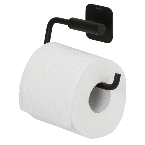 Tiger Colar Toiletrolhouder - zonder klep - zelfklevend - zwart SW877226