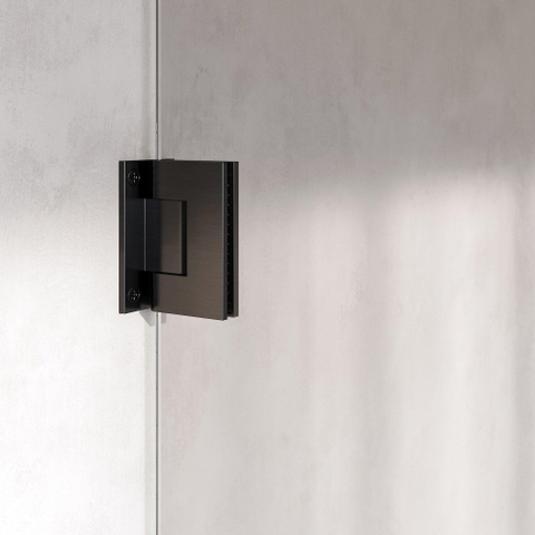BRAUER Void Carving Cabine de douche - 80x100x200cm - porte battante - revêtement verre - réversible - verre clair - PVD gunmetal brossé SW1418102