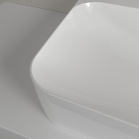 Villeroy & Boch Finion Lavabo - 800 x 470 x 165 mm - Blanc Alpin CeramicPlus - sans trop-plein - meulé SW106486