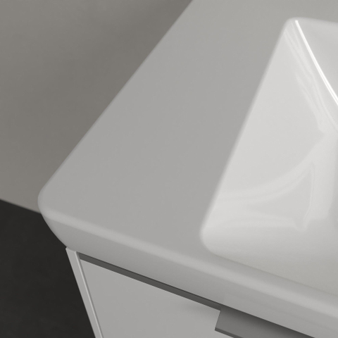 Villeroy & Boch Subway 3.0 meubelwastafel - zonder kraangat - zonder overloop - 80x47x16.5cm CeramicPluswit - White Alpine (glans wit) SW702153