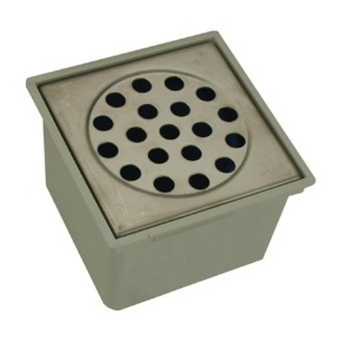 Wavin ABS siphon de sol avec sortie verticale 75mm 20x20cm gris 2113460