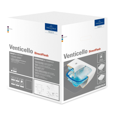 Villeroy & Boch Venticello cuvette - L37,5xP56cm - économiseur d'eau Chasse profonde anti-salissures Céramique Blanc SW119791