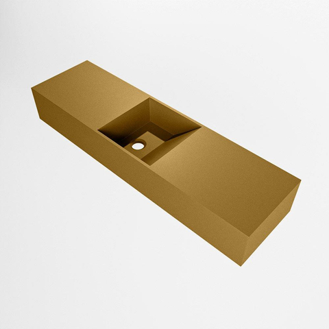 MONDIAZ TYNE lave-mains - 80x23x12cm - vasque centre - sans trou robinet - oro (doré) SW1026146