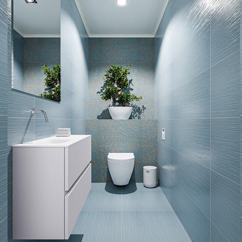 MONDIAZ ADA Toiletmeubel 80x30x50cm met 0 kraangaten 2 lades cale mat Wastafel Lex links Solid Surface Wit SW472715