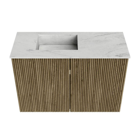 Mondiaz JOYA-DLUX 60cm toiletmeubel - kleur Dusk - Wastafel FAYE positie Links Zonder kraangat kleur Opalo. SW1423290