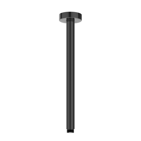 IVY Pact Ensemble de douche de pluie - encastré - symmetry - inverseur d'arrêt 2 voies - bras de plafond 30 cm - douche de tête medium 20 cm - support avec sortie - flexible de douche 150 cm - douchette en forme de barre - Chrome noir PVD SW1036300