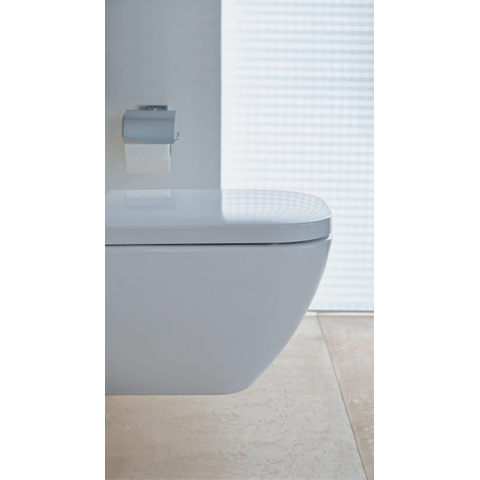 Duravit Karree Closetrolhouder - met klep - hoogglans chroom SW55120