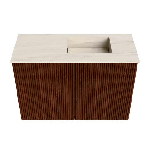 Mondiaz JOYA-DLUX 60cm toiletmeubel - kleur Ruby - Wastafel FAYE positie Rechts Zonder kraangat kleur Meli. SW1425337