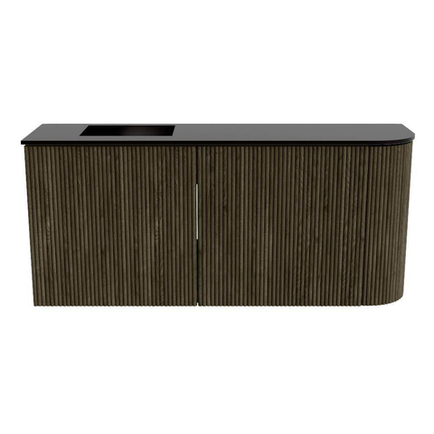 Mondiaz JOYA 91.6cm meuble de salle de bains - arrondi droit couleur Shadow - Vasque FAYE position Gauche 1 trou de robinet couleur Urban SW1421564