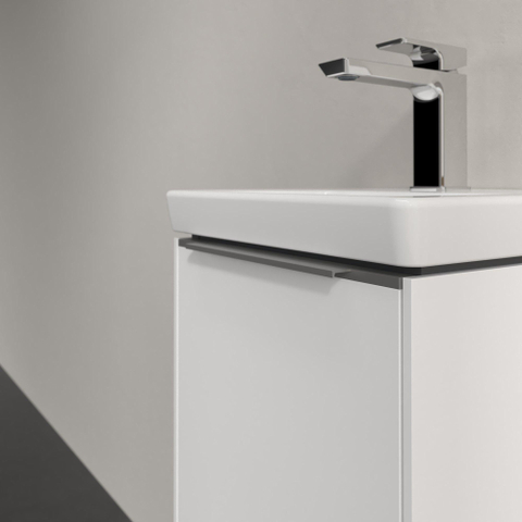 Villeroy & Boch Subway 3.0 wastafelonderkast - 40x40x30cm - met 1 rechtsdraaiende - softclose deur - met aluminium glanzende greep - spaanplaat - Brilliant White (wit) SW701652