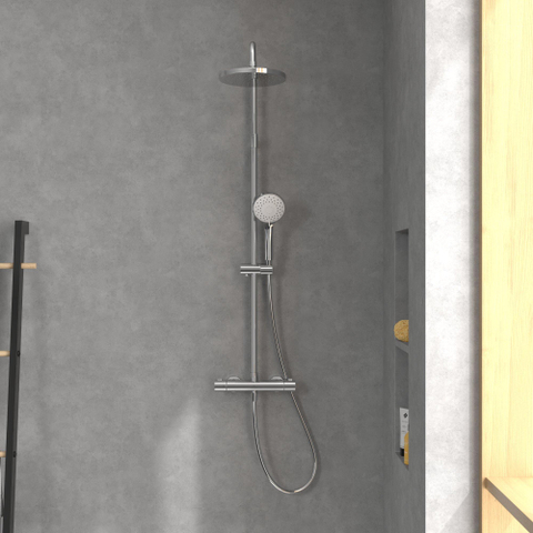 Villeroy & Boch Universal Showers Douchesysteem - met drie functies - voor wandmontage - hoogglans chroom SW974394